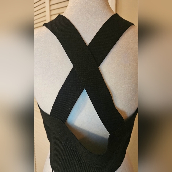 HOUSE OF HARLOW 1960 Luxe essentials Black ribbed crop top. Size L NWT - Picture 8 of 13